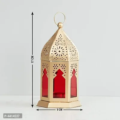 Decorative Red Iron Lantern And Tealight Candle Holder-thumb5