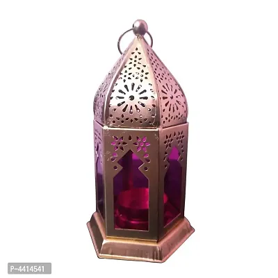 Decorative Pink Iron Lantern And Tealight Candle Holder