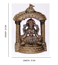 Designer Laxmi Ji And Ganesh Ji  Darbar Religious Temple Brass Idol 5 Inch , Religious Gift Item For Diwali Pooja-thumb1