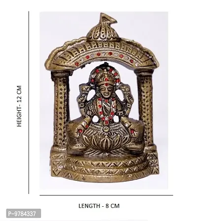 Designer Laxmi Ji And Ganesh Ji  Darbar Religious Temple Brass Idol 5 Inch , Religious Gift Item For Diwali Pooja-thumb2