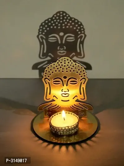 Classy Golden MDF Shadow Buddha Tealight Candle Holder
