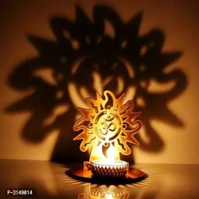 Classy Golden MDF Shadow OM Tealight Candle Holder-thumb0