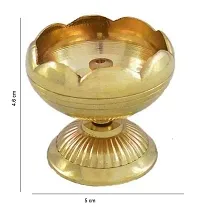 Wacky Brass Akhand Jyot| Decorative Brass Oil Lamp | Brass Table Diya Brass (Pack of 2) Table Diya Set-thumb1