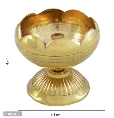 Wacky Brass Akhand Jyot| Decorative Brass Oil Lamp | Brass Table Diya Brass (Pack of 2) Table Diya Set-thumb2
