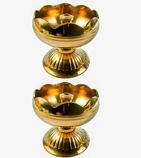 Wacky Brass Akhand Jyot| Decorative Brass Oil Lamp | Brass Table Diya Brass (Pack of 2) Table Diya Set-thumb3