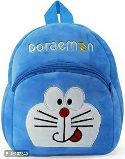 Heaven Decor Doremon Velvet Soft Plus Kidds School Bag Nursury class to 5 ( Size - 14 inch ) (color - Blue )&nbsp;-thumb0