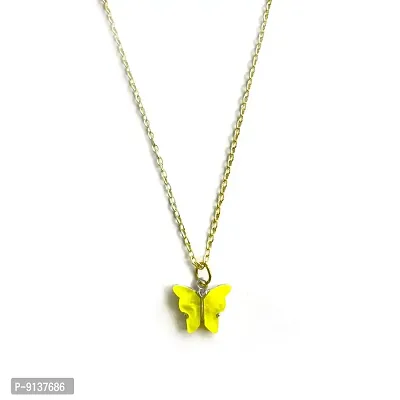 Butterfly Pendant Locket With Gold-Plated Chain