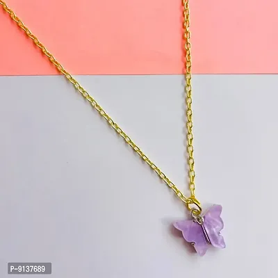 Butterfly Pendant Locket With Gold-Plated Chain