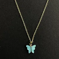 Butterfly Pendant Locket With Gold-Plated Chain-thumb2