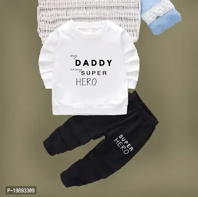 Trendy cotton White clothing set for boys and girls-thumb0