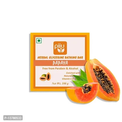 Piiu Skincare Pack- 100g | Pack of 4 unique Bathing Bar | Buy 2 Get 2 Offer | Skin Protection | Glowing Skin | Paraben Free | Vegan (Rose | Papaya | Aloe Vera, Neem, Tulsi | Charcoal)-thumb4