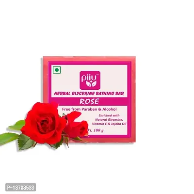 Piiu Skincare Pack- 100g | Pack of 4 unique Bathing Bar | Buy 2 Get 2 Offer | Skin Protection | Glowing Skin | Paraben Free | Vegan (Rose | Papaya | Aloe Vera, Neem, Tulsi | Charcoal)-thumb2