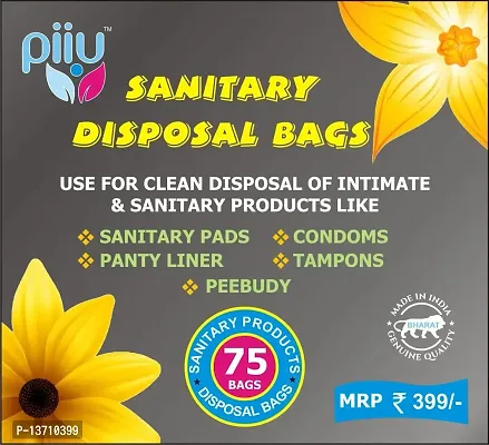 Piiu Sanitary Disposable Bags - 75 Bags | For judicious disposal of tampons, condoms, sanitary pads, panty liners and personal hygiene waste (2)-thumb2