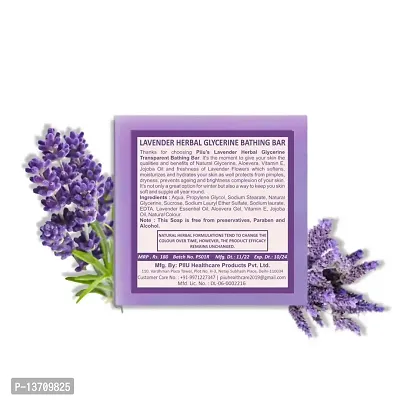 Piiu Organic Natural Herbal Glycerine Lavender Bathing Bar, 100gm | For Moisturizing  Cleansing | Made with Natural Ingredients | Suitable for All Skin Type (Pack of 1)-thumb2