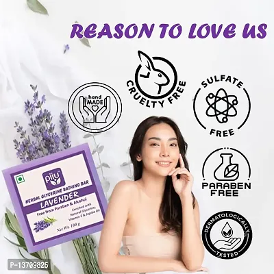 Piiu Organic Natural Herbal Glycerine Lavender Bathing Bar, 100gm | For Moisturizing  Cleansing | Made with Natural Ingredients | Suitable for All Skin Type (Pack of 1)-thumb5