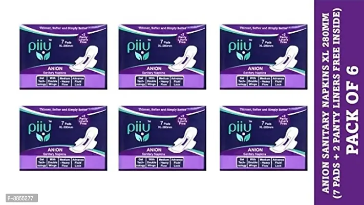Soft Rash Free Ultra Thin Anion Sanitary Pads XL 280mm (Pack of 6)-thumb0