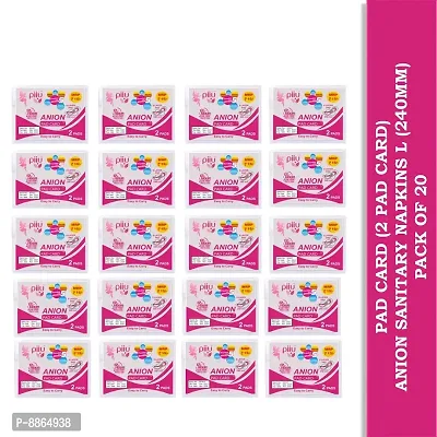 Rash Free Cottony Soft Onion Sanitary Napkin (Pad Card) L 240mm (Pack of 20)-thumb0