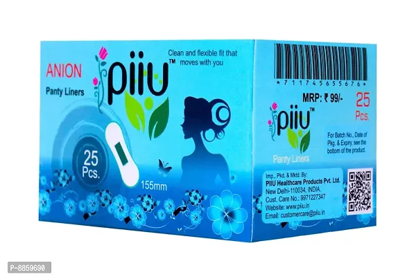 Piiu Cottony Soft Rash Free Ultra Thin Anion Panty Liner 155mm (Pack of 6)-thumb2