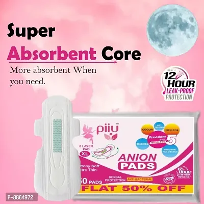 Piiu XL Cotton Soft Rash Free Ultra Thin Onion Sanitary Pads XL (290MM) Pack of 50 Pads-thumb5