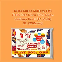 Piiu XL Cotton Soft Rash Free Ultra Thin Onion Sanitary Pads XL (290MM) Pack of 70 Pads-thumb1