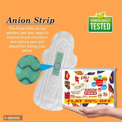 Piiu XL Cotton Soft Rash Free Ultra Thin Onion Sanitary Pads XL (290MM) Pack of 70 Pads-thumb4