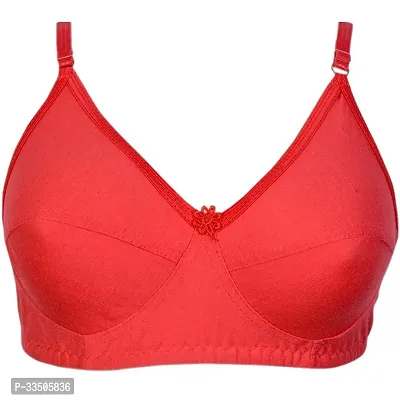 Stylish Red Cotton Solid Bras For Women-thumb0