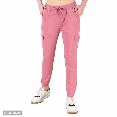 Abhi Ansh Fashion Relaxed Strachable Fit Jogger For Women (34, PINK)-thumb0
