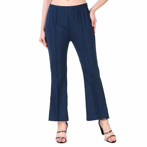 Abhiyansh Women's Regular Fit Crepe Pant (R.Blue)