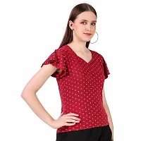 Abhi Ansh Fashion Women's Casual Half Sleeve Top Black-thumb2