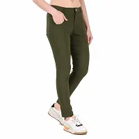 Abhi Ansh Fashion Women's Solid Cotton Lycra Jegging  Stretchable Slim Fit Olive-thumb2