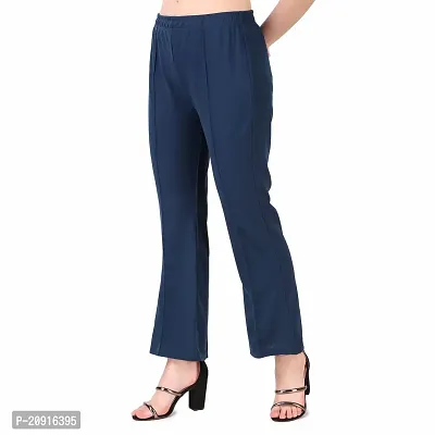 Abhi Ansh Fashion Women's Regular Fit Crepe Pant (32, Royal Blue)-thumb4