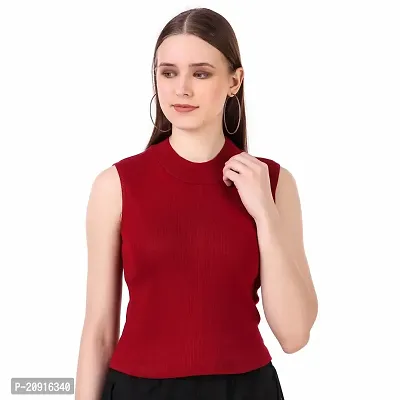 Abhiyansh Sleeveless Tank Top | Women Top | Stylish Top for Women (30, Maroon)