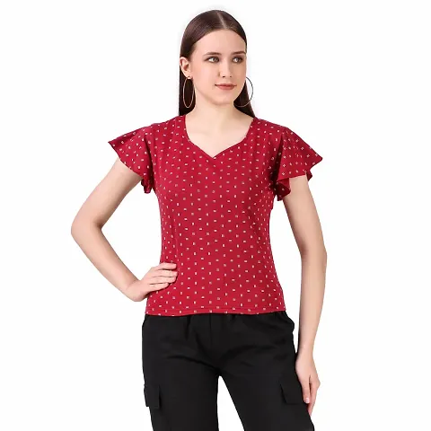 Abhi Ansh Fashion Women's Casual Half Sleeve Top Black