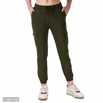 Abhi Ansh Fashion Relaxed Strachable Fit Jogger For Women (34, DARK GREEN)