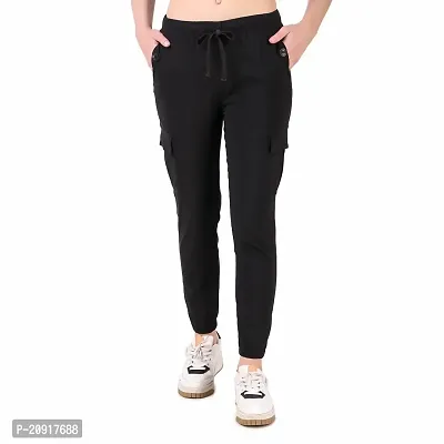 Abhi Ansh Fashion Relaxed Strachable Fit Jogger For Women (30, BLACK)