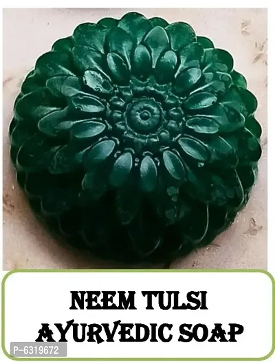 Organic Handmade Neem-Tulsi Soap Pack of 2 (70g each Soap)