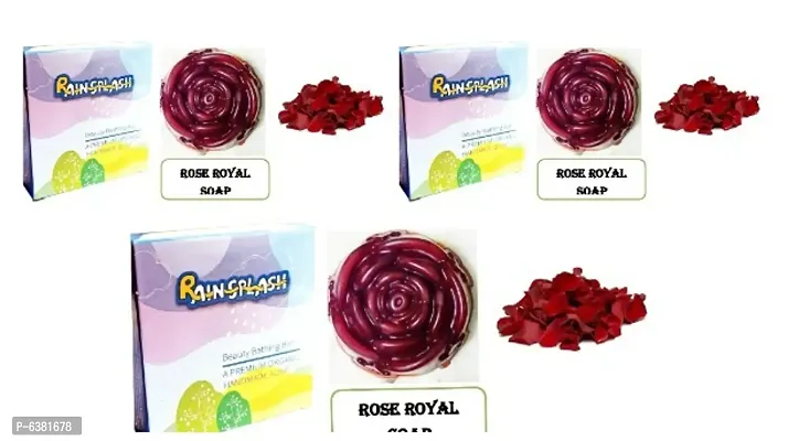 Handmade Organic Rose Soap pack of 3 (100g per Soap)