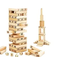 Mobclixsreg;  Wooden Building Blocks Puzzle 48 Pieces Challenging 4pcs Dice Wooden Blocks Stacking Game Maths, Tumbling Tower 48 pieces with 4 Dices Game for Adults  Kids-thumb2