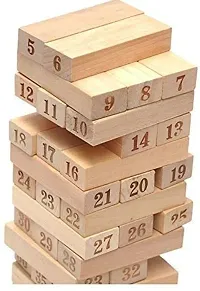 Mobclixsreg;  Wooden Building Blocks Puzzle 48 Pieces Challenging 4pcs Dice Wooden Blocks Stacking Game Maths, Tumbling Tower 48 pieces with 4 Dices Game for Adults  Kids-thumb1