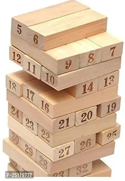 Mobclixsreg;  Wooden Building Blocks Puzzle 48 Pieces Challenging 4pcs Dice Wooden Blocks Stacking Game Maths, Tumbling Tower 48 pieces with 4 Dices Game for Adults  Kids-thumb2