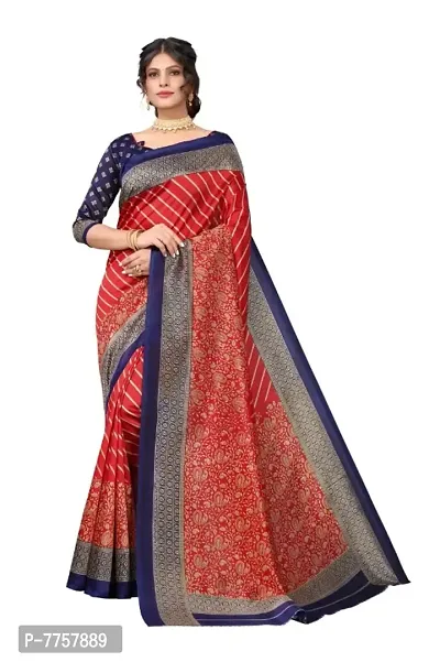 Elegant Art Silk Saree With Blouse Piece For Women-thumb0