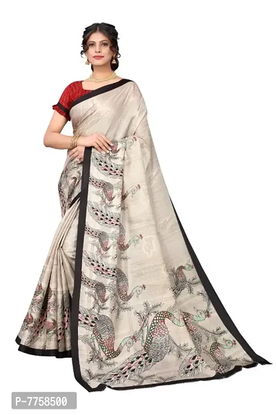 Elegant Art Silk Saree With Blouse Piece For Women