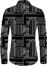 AahanA - Daily Wear, BollyWood Style, Digital Printed, Polycotton, Unstitched, Shirts Fabric For Men (BLACK) (PACK OF 1)-thumb1