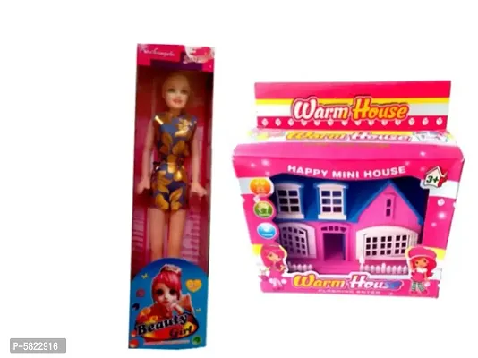 Mini doll house and barbie doll-thumb0