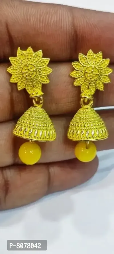 Meenakari Fancy Jhumka Jhumki Small Jhumke Moti Tops Hanging Earring Bell Design Earrings  Studs Party and Wedding Wear Ear Rings for Women and Girls