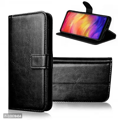 COVERBLACK Magnetic Case Artificial Leather Rubber Flip Cover for Realme C53 - Venom Black-thumb2