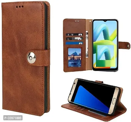 Stylish Artificial Leather Rubber Flip Cover for Realme C51-thumb3