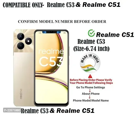 Stylish Artificial Leather Rubber Flip Cover for Realme C51-thumb4