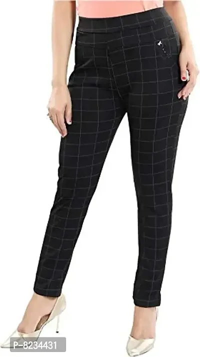 Buy Secret Trendz Women/girls/ladies Hosiery Cotton Slim Fit Stretchable  Trouser/check Pant/jeggings For Formals/casual Office High Waist Ankel  Length Free Size-(28-32 Waist Size) (white) Online In India At Discounted  Prices
