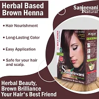 Sanjeevani Natural Black Hair Colour Damage Free | No Ammonia Hair Color Semi Permanent Colour | Long Lasting Hair Color - 60gm. (Pack of 2, Brown)-thumb3